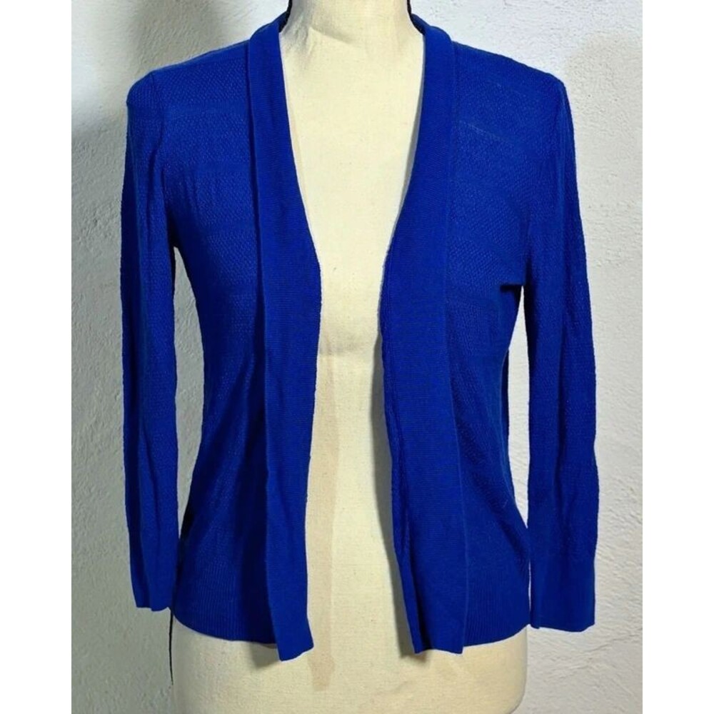 Apt 9 Royal Blue Open Front Cardigan Size S Rayon Lightweight Drape Knit